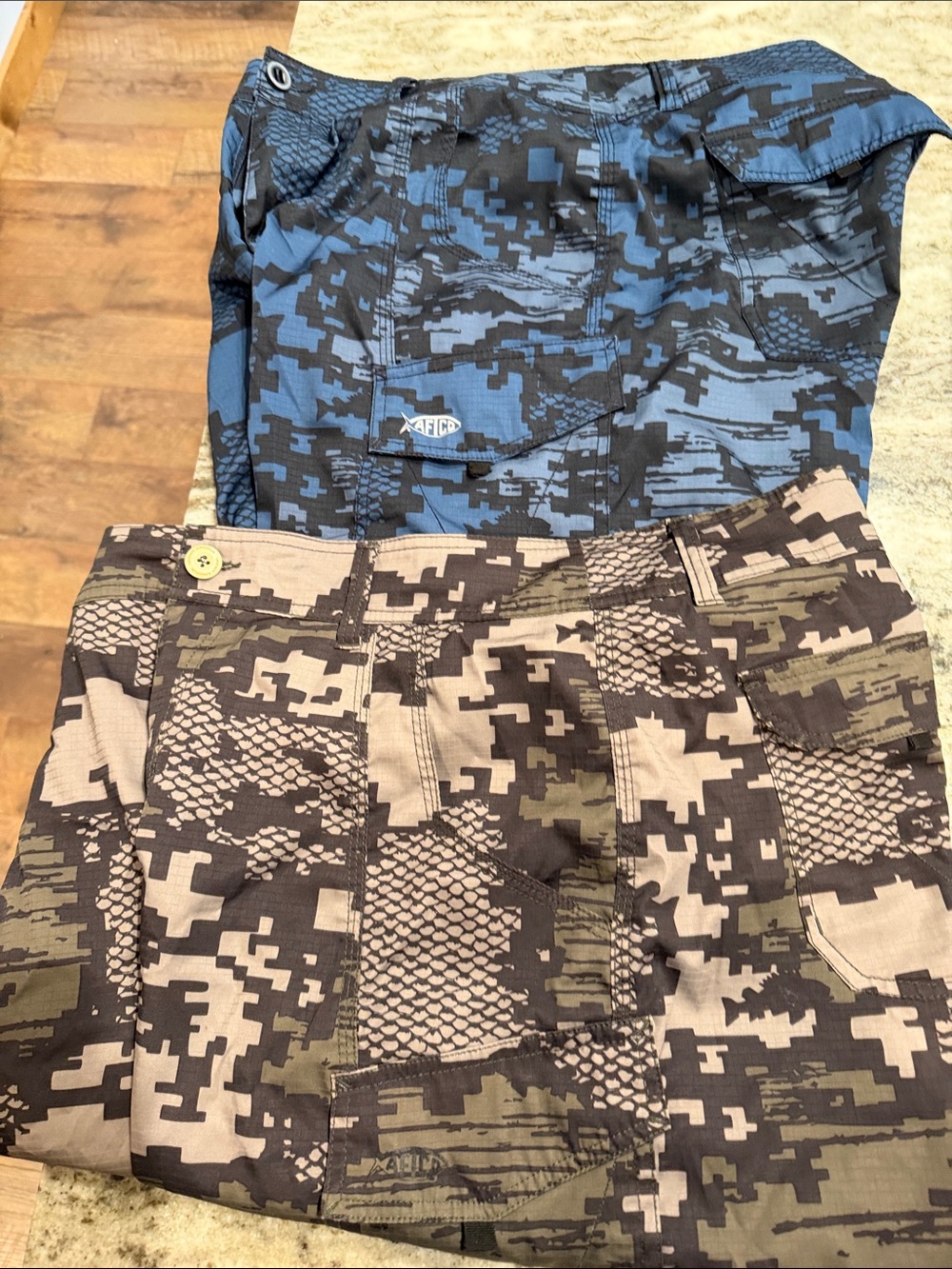 AFTCO Digital Camo Fishing Shorts in Black, Olive & Tan size 36 - Picture 4 of 4